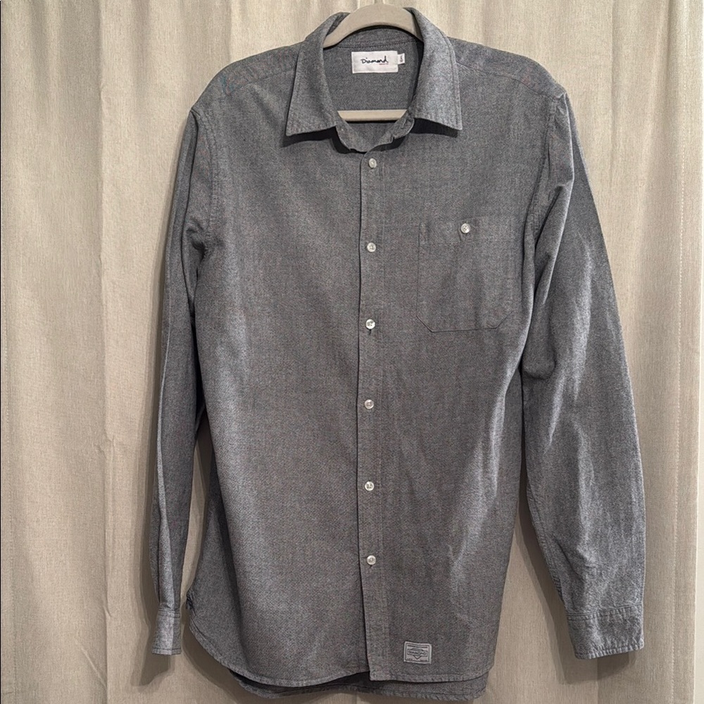 Diamond Supply Co Gray Relaxed Fit Casual Shirt